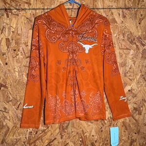NEW P.Michael Texas Longhorns Lightweight Zip Up Jacket Paisley Sporty Small